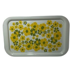 Vintage Floral Metal Kitchen Serving Tray